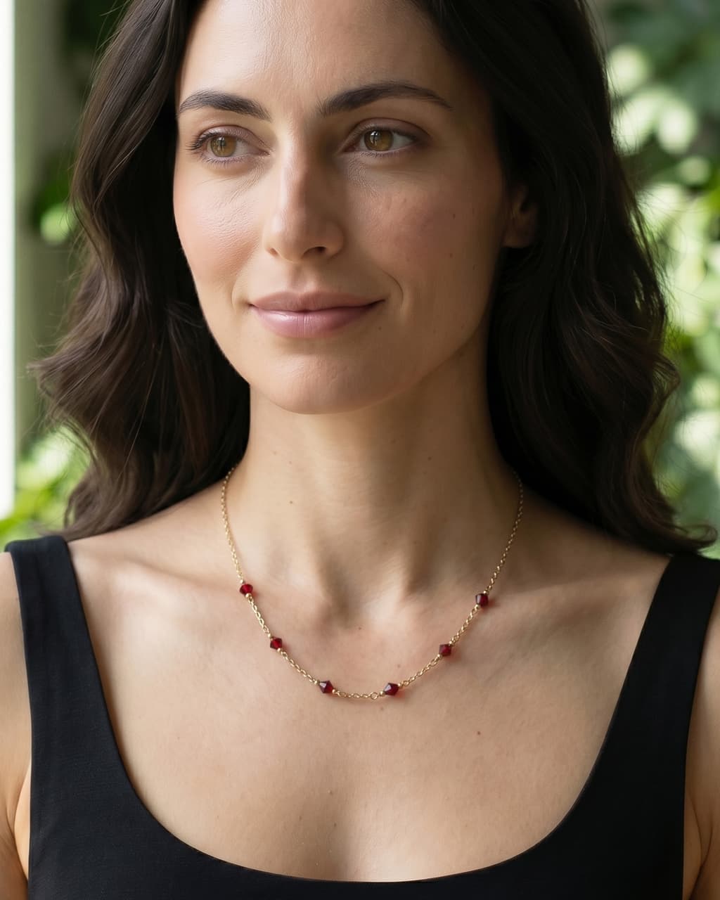 Garnet Bead Necklace